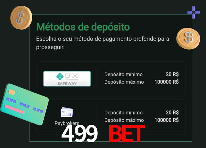 O cassino 499 bet oferece uma grande variedade de métodos de pagamento